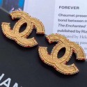 Replica AAAAA Chanel Vintage Textured Multicolor Crystal Trim CC Earrings Gold 2019 Collection AQ02288