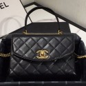 Replica Best Chanel Quilted Lambskin Flap Bag with Top Handle AS1175 Black 2019 Collection AQ03298