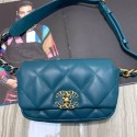 Replica Best Chanel Quilted Leather 19 Belt Bag/Waist Bag Turquoise 2019 Collection AQ03453