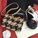 Replica Chanel 19 Houndstooth Tweed Wallet on Chain WOC and Coin Purse AP0985 Beige/Black 2019 Collection AQ01274