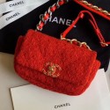 Replica Chanel 19 Tweed Flap Waist Bag/Belt Bag AS1163 Red 2019 Collection AQ02904