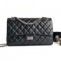 Replica Chanel 2.55 Reissue Size 225 Bag in wrinkled calfskin black with silver hardware AQ03607