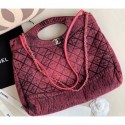 Replica Chanel 31 Denim Large Shopping Bag AS1408 Fuchsia 2020 AQ04117