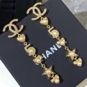 Replica Chanel 5 Heart and Star Long Earrings AB2341 Gold/Pearly White/Crystal 2019 Collection AQ01064