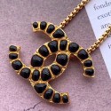 Replica Chanel Black Resin Stones CC Pendant Necklace AB1804 2019 Collection AQ00938