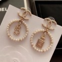Replica Chanel Bottle 5 Pearl Hoop Earrings AB2921 2019 Collection AQ03972