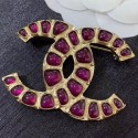 Replica Chanel Burberrygundy Resin Stones CC Brooch AB1804 2019 Collection AQ00638