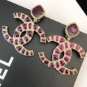 Replica Chanel Burberrygundy Resin Stones CC Short Clip-on Earrings AB1804 2019 Collection AQ02367