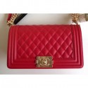 Replica Chanel Caviar Leather Boy Flap Medium Bag Red AQ03680