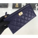 Replica Chanel Caviar Leather Boy Pouch Clutch Bag A84478 Navy Blue AQ01902