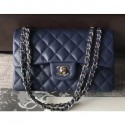 Replica Chanel Caviar Leather Classic Flap New Small Bag A01113 Haze Blue/Silver 2018 AQ02812