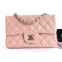 Replica Chanel Caviar Leather Small Classic Flap Bag A1116 Light Pink/Silver AQ03612