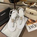 Replica Chanel Chain CC Logo Thong Sandals white 2020 AQ02084