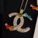 Replica Chanel Colorful Stone Charms CC Pendant Necklace 2019 Collection AQ03725