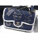 Replica Chanel Cotton/Shearling Sheepskin Flap Bag AS0875 2019 AQ01141