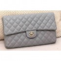 Replica Chanel Grained Calfskin Classic Clutch Bag A57650 Gray 2019 AQ00850