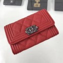 Replica Chanel Grained Leather Small Flap Boy Wallet A80603 Red 2019 Collection AQ03493