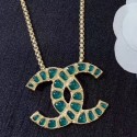 Replica Chanel Green Resin Stones CC Pendant Necklace AB1804 2019 Collection AQ02525