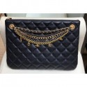 Replica Chanel Lambskin All About Chains Pouch Clutch Bag AP0502 Black 2019 AQ01470