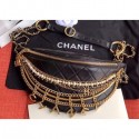 Replica Chanel Lambskin All About Chains Waist Bag AS0775 Black 2019 AQ02060