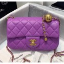 Replica Chanel Lambskin & Gold-Tone Metal Flap Bag AS1787 Purple 2020 Collection AQ01812