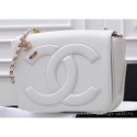 Replica Chanel Lambskin CC Logo Flap Bag AS0321 White 2019 AQ02287