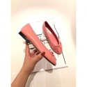 Replica Chanel Lambskin Classic Bow Ballerinas Flats Dark Pink AQ01962