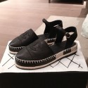 Replica Chanel Lambskin Flat Espadrilles G36184 Black 2020 Collection AQ02459