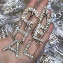 Replica Chanel Lettering Earrings AB1440 Gold/Crystal 2019 Collection AQ03655