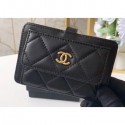 Replica Chanel Luggage Tag AP1141 Lambskin Black AQ03023