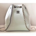 Replica Chanel Metallic Crocodile Embossed Gabrielle Small Backpack Bag A94485 White 2019 AQ01099