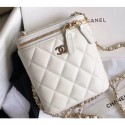 Replica Chanel Mini Vanity with Classic Chain Bag AP1466 Caviar Leather White 2020 AQ01381