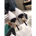 Replica Chanel Pearl Heel 8.5cm Pumps G31983 White 2019 AQ00733