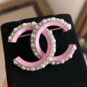 Replica Chanel Pearls CC Brooch Pink/Gold/White 2019 Collection AQ03735