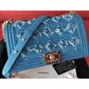 Replica Chanel Pleated Denim Boy Flap Medium Bag 2019 AQ00908