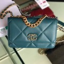 Replica Chanel Quilted 19 Wallet on Chain WOC AP0957 Green 2019 Collection AQ00756