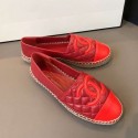 Replica Chanel Quilted Calfskin Flat Espadrilles G29762 Dark Red 2020 Collection AQ02730