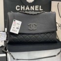 Replica Chanel Quilted Calfskin Triple Flap Bag A8095# Black 2020 Collection AQ01644