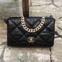 Replica Chanel Quilted Goatskin 19 Maxi Flap Bag AS1162 Black 2019 Collection AQ02224