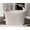 Replica Chanel Quilted Large Hobo Clutch Bag AS1747 White 2020 AQ02539