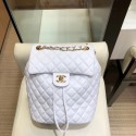 Replica Chanel Quilting sheepskin Backpack Bag A91121 white with gold hardware AQ02634