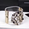 Replica Chanel Resin CC Bloom Crystal Cuff Bracelet Black 2019 Collection AQ00771