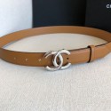 Replica Chanel Reversible Calfskin Belt 30mm with CC Buckle Brown Collection AQ02115