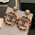 Replica Chanel Stone Leather Chain Hoop Pendant Earrings AB3061 2019 Collection AQ02305