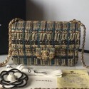 Replica Chanel Tweed and Yarn Small Flap Bag Gold/Blue 2019 Collection AQ02118