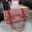 Replica Chanel Tweed Medium Flap Bag Pink/Red/Blue 2019 Collection AQ03822