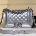 Replica Chanel Vintage Quilted Leather Small Boy Flap Bag Silver 2019 Collection AQ03349