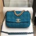 Replica Cheap Chanel 19 Tweed Small Flap Bag AS1160 Dark Blue 2019 Collection AQ02451