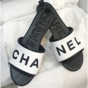 Replica Designer Chanel Logo Mules Slipper Sandals White 2020 AQ01489