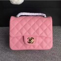 Replica High Quality Chanel Classic Flap Mini Bag A1115 in Caviar Leather Pink with Golden Hardware AQ02140